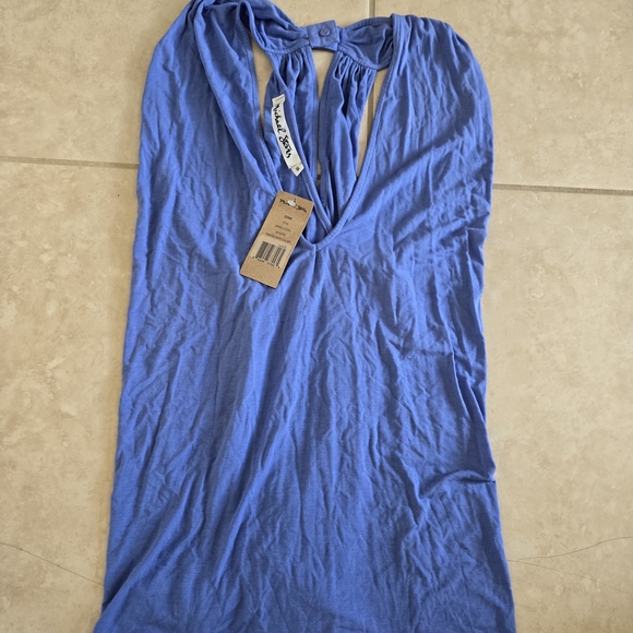 Michael Stars Cove Blue Twisted Front Halter Top - Picture 1 of 3